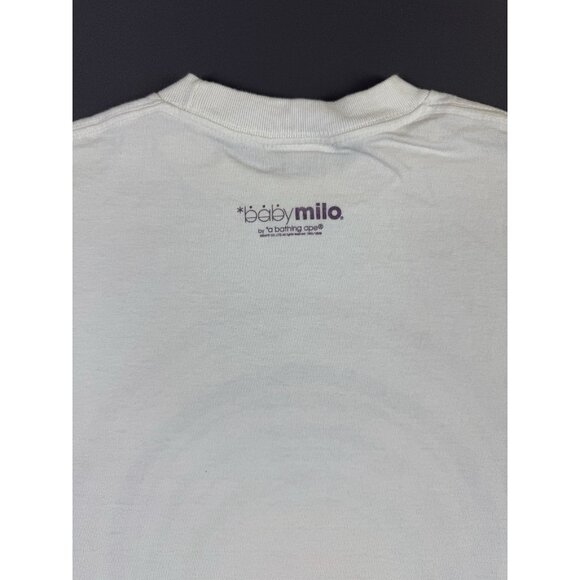 Vintage Y2K Baby Milo A Bathing Ape Bape White Shirt Streetwear Hype 2005 Small - Picture 8 of 11